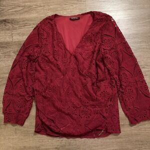 Bloomchic Burgundy Lace Blouse 14-16